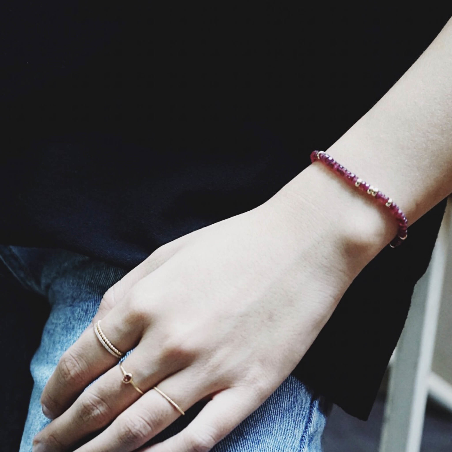 Stone collection BEADED BRACELET – RUBY ROSIE