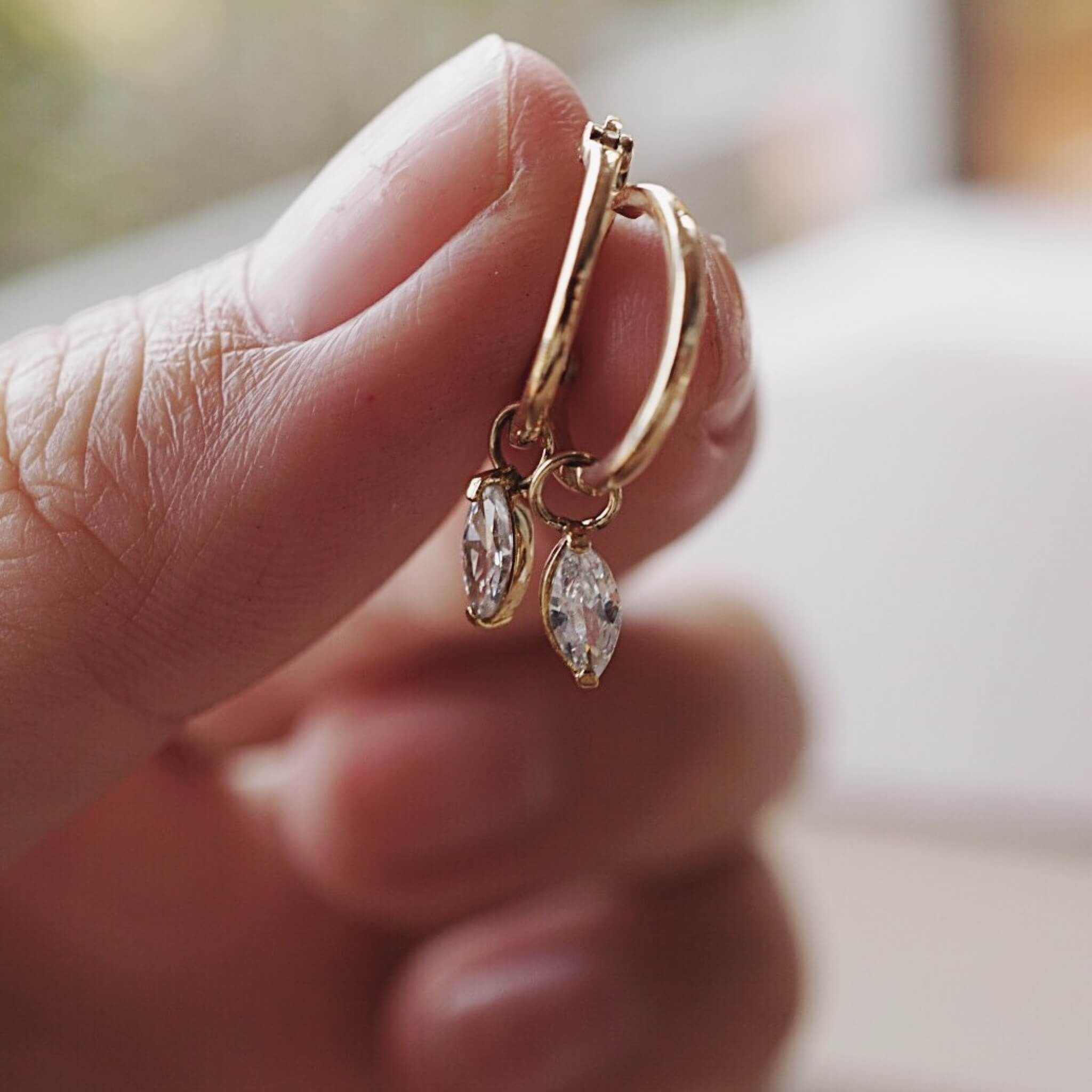 MARQUISE HOOP EARRING