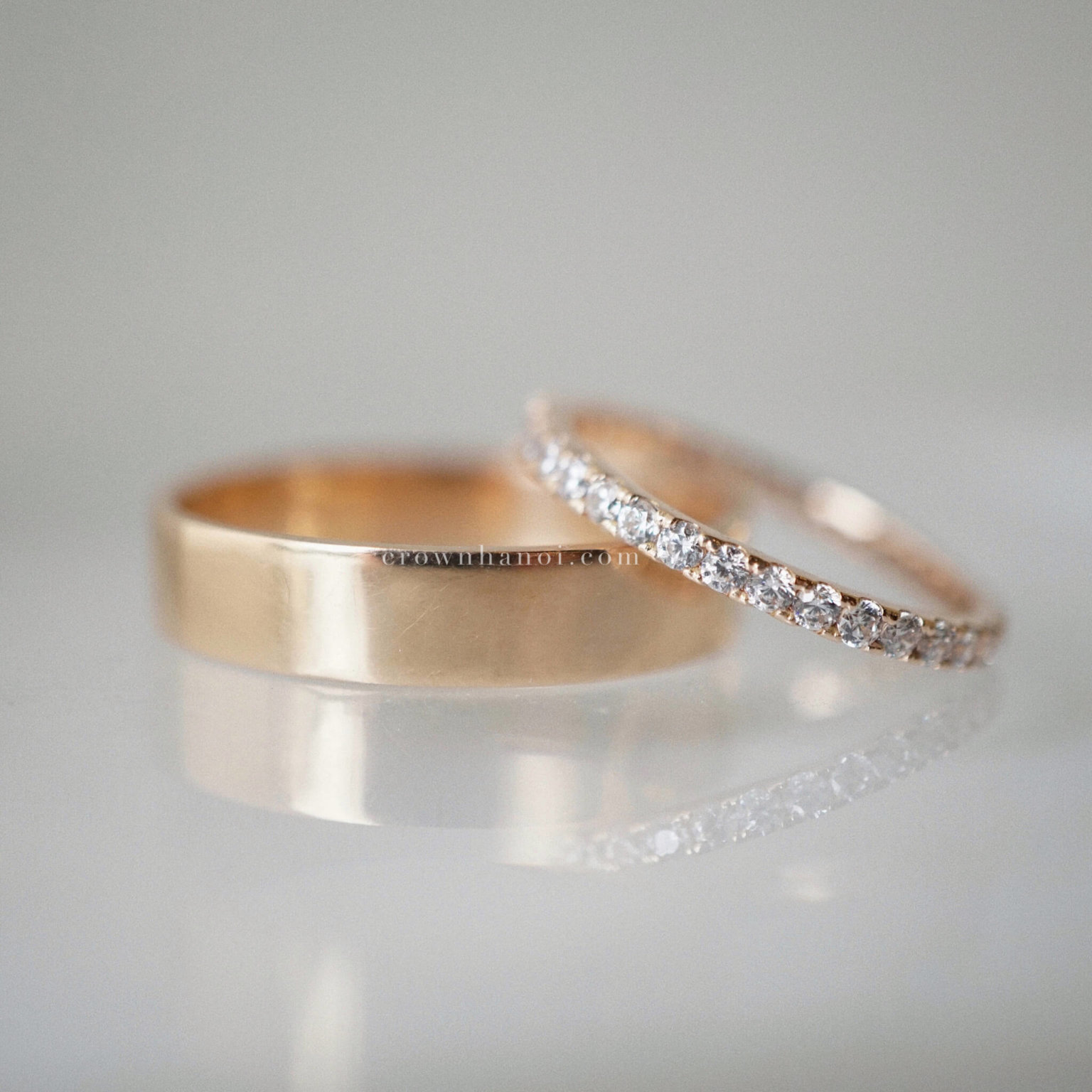 Nhẫn cưới BAND RING – 4.5MM & BOLD PAVE ETERNITY RING