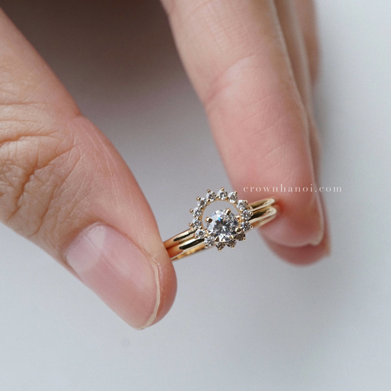 Nhẫn nữ 4 PRONG SOLITAIRE RING – 4MM & SUNFLOWER SKINNY RING